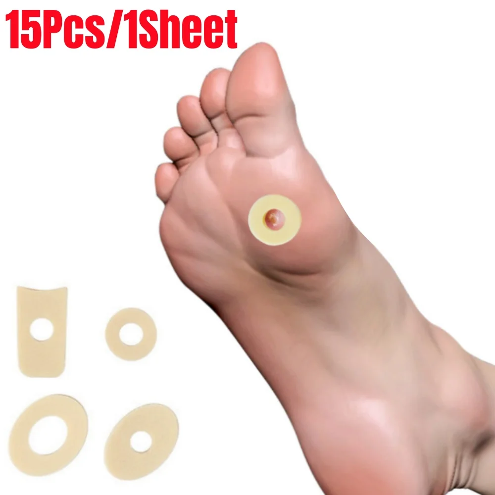 

15pcs/1sheet Feet Protector Pad Callus Removal Corn Plasters Foot Cushions Toe Protection Anti-wear Pain Relief Foot Patch