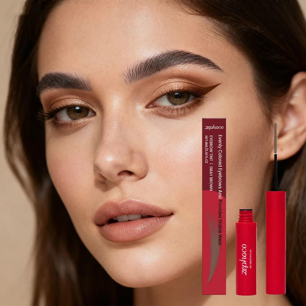 Máscara para Sobrancelhas de Longa Duração em Tom Castanho Acinzentado, Maquiagem Natural e Definida para um Look Personalizado