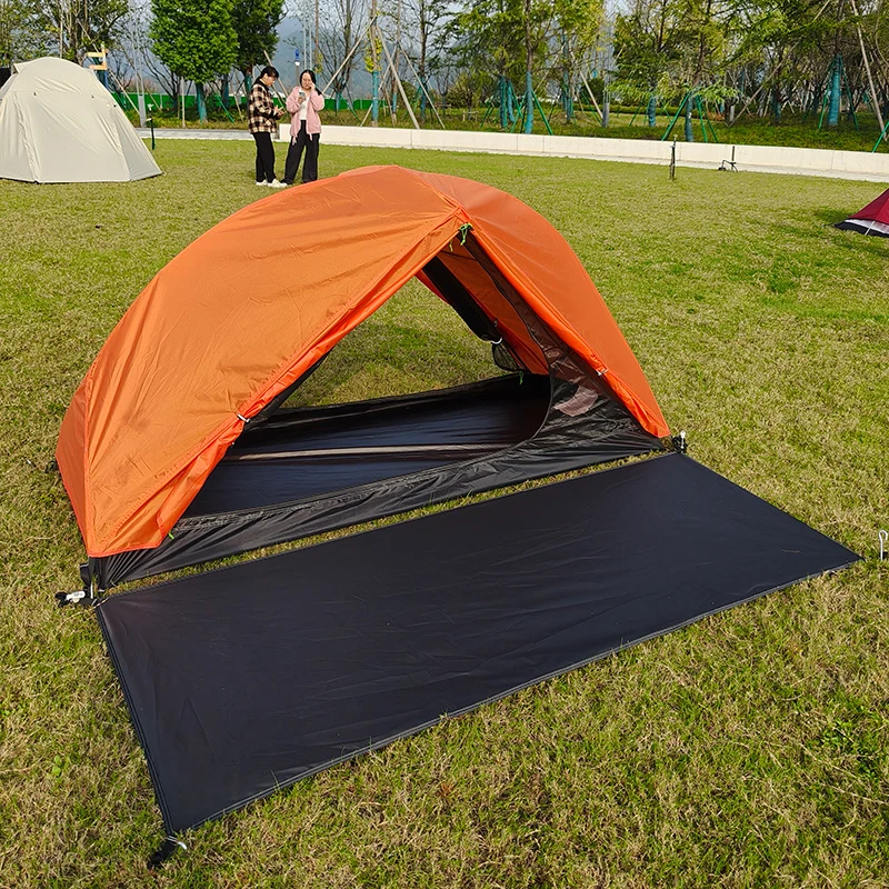 Solo Camping Tent, 1 Person Ultralight Hiking Tent, 2 Layers with Floor, Aluminum Poles, Waterproof PU4000, 4 Season