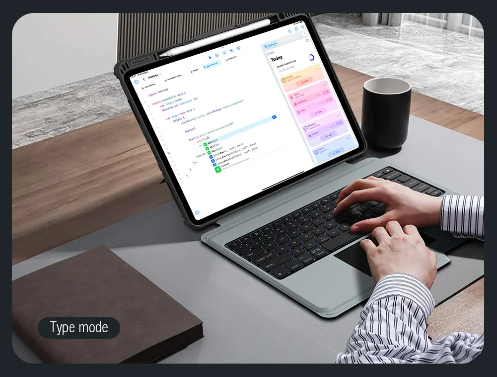 Imagem -04 - Nillkin em Capa de Teclado Retroiluminado para Apple Ipad Pro 13 m4 Air 11 m2 2024 Trackpad Mágico Suporte de Lápis Capa de Câmera Deslizante
