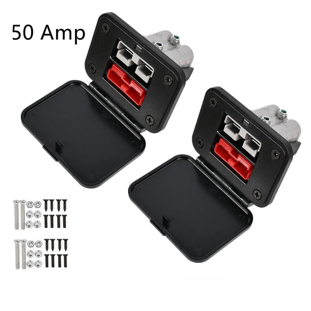 50A 600V Dual Flush Mount Bracket Panel for Connector 126 AWG with Quick Connect Modular Power Connectors 50A 600V