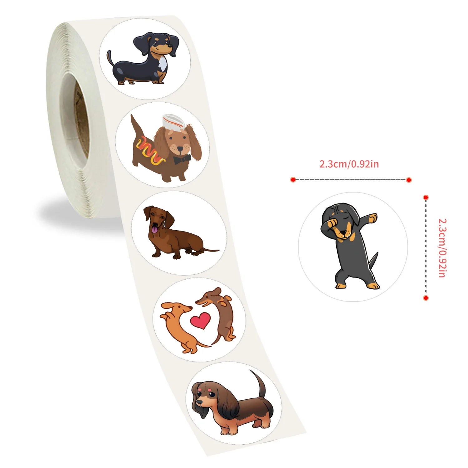 

100-500pcs Cartoon Dachshund Dog Stickers Gift Packaging Lables Decorative Sealing Label Reward Sticker Kids Stationary Supply