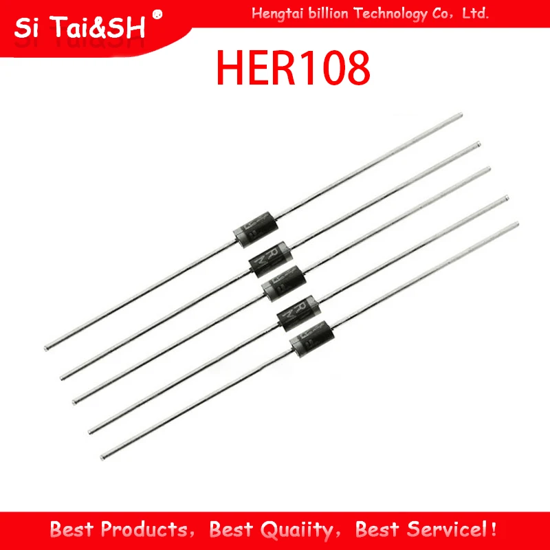 100pcs Rectifier Diode 1A 1000V DO-41 HER108