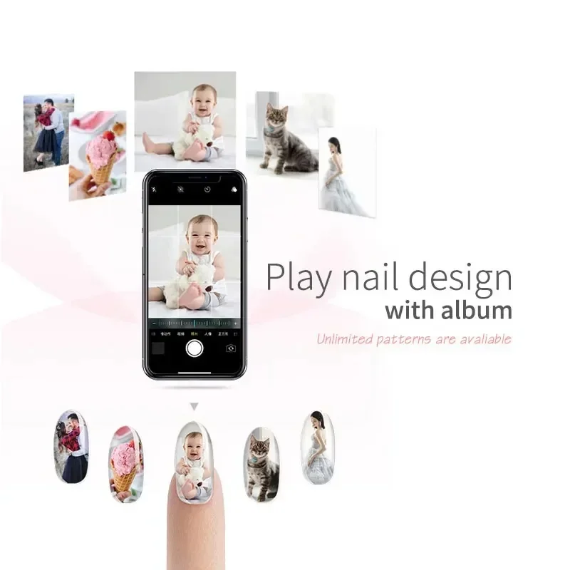 3D Smart Digital Nail Art Printer M1 H1, Portable DIY Mobile Nail Printing Equipment Print Patterns Via Phone Connection