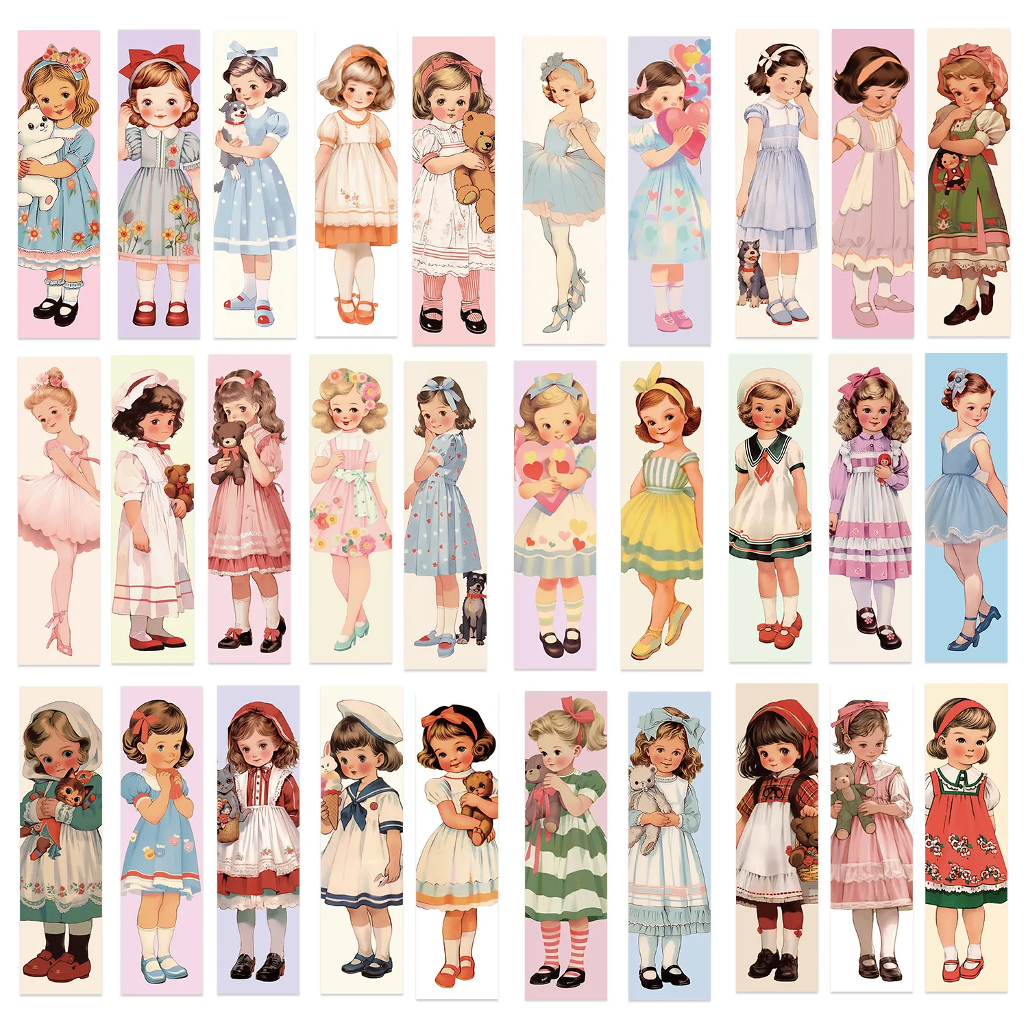 30pcs Bookmark Reading Book Mark Cartoon Cute Girl Book Page Marker Stationery Supplies Children Gifts