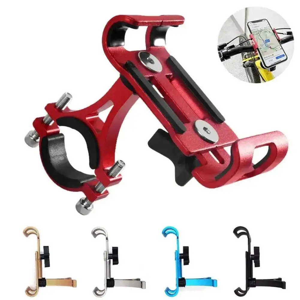 360 Rotate Metal Motorcycle Bicycle Phone Holder Aluminum Alloy Anti-slip Bracket Support GPS Clip Bike Phone Stand For IPhone