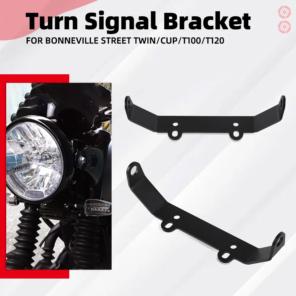 Motorcycle For Bonneville Street Twin/Cup/T100/T120 SE Scrambler Front Indicator Turn Signal Bracket Front Relocation Bracket