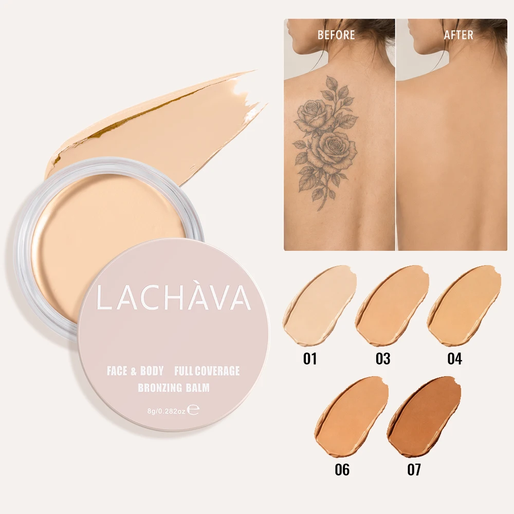 Full Coverage Concealer Balm for Face & Body, Creamy Texture, Hides Tattoos & Flaws, Evens Skin Tone Naturally