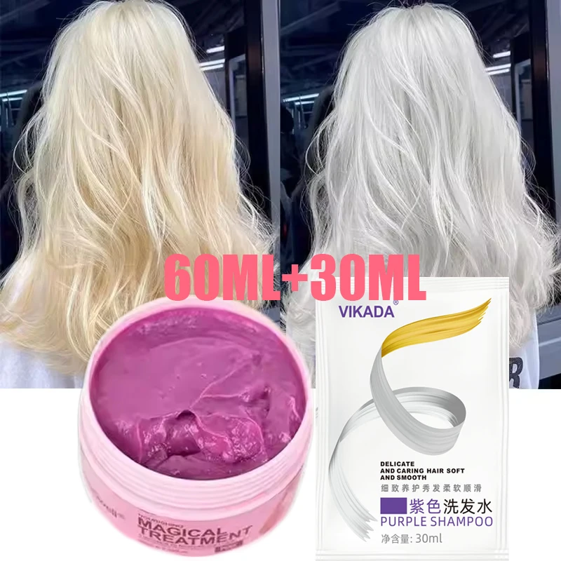 

Color Fixing Hair Dye Shampoo to Cover Gray Hair Fade Yellow After Bleach Hair Shampoo Non-irritating Purple Shampoo for Blonde