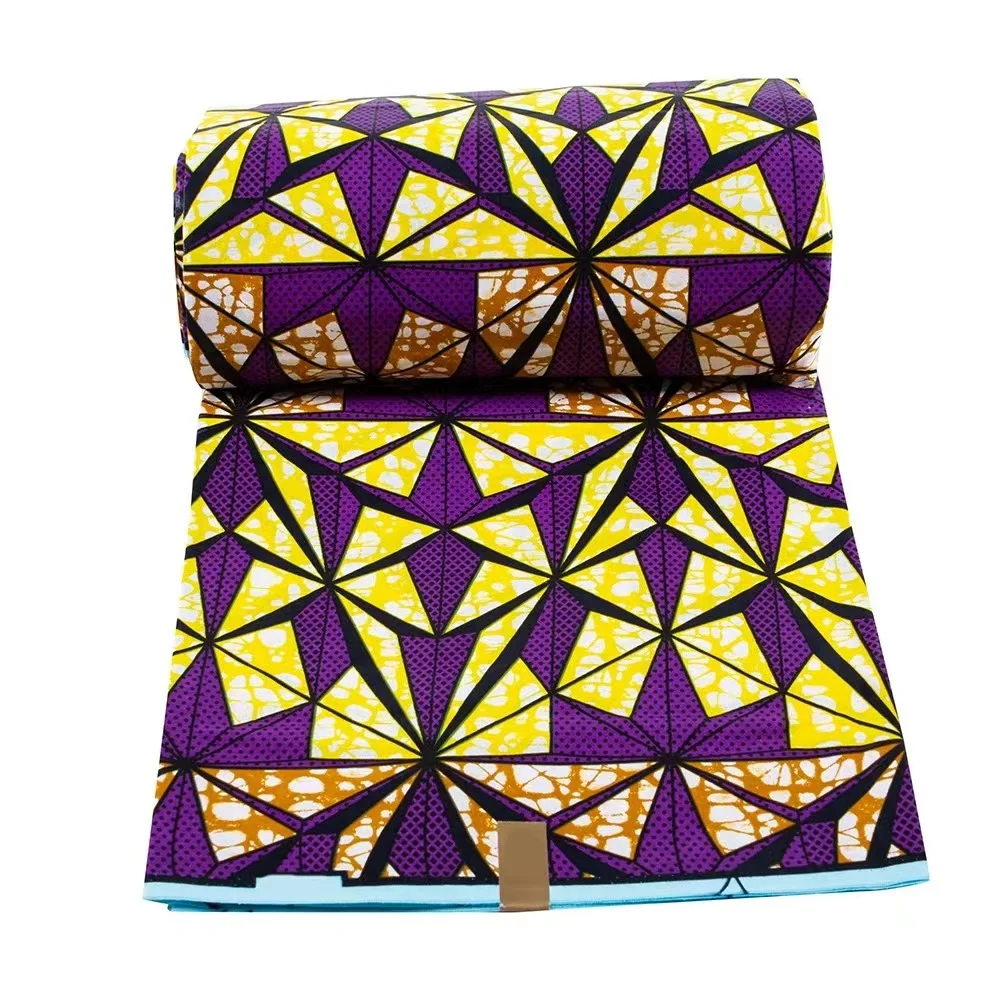 

2023 NEW Top Real 6 Yards African Material Fabric Cotton 100% kids Bright Colors Sofa Cover Party dress African Clothing