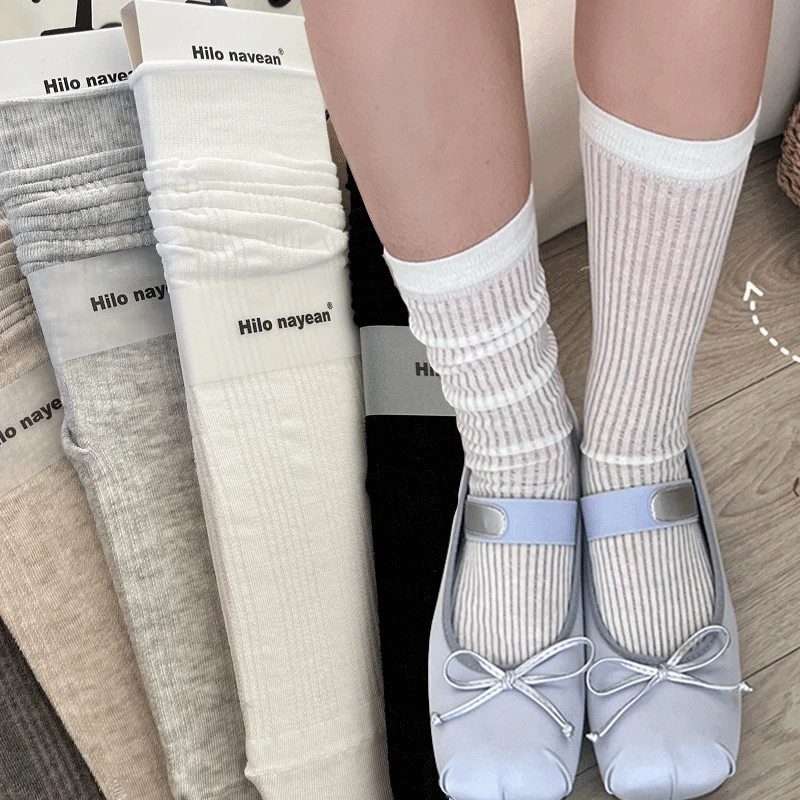 Sommer schwarz weiß Strümpfe Frauen Mädchen Oberschenkel hoch lange Socken jk japanische Leggings dünne lose Kostüme süße Ballett Strumpfwaren