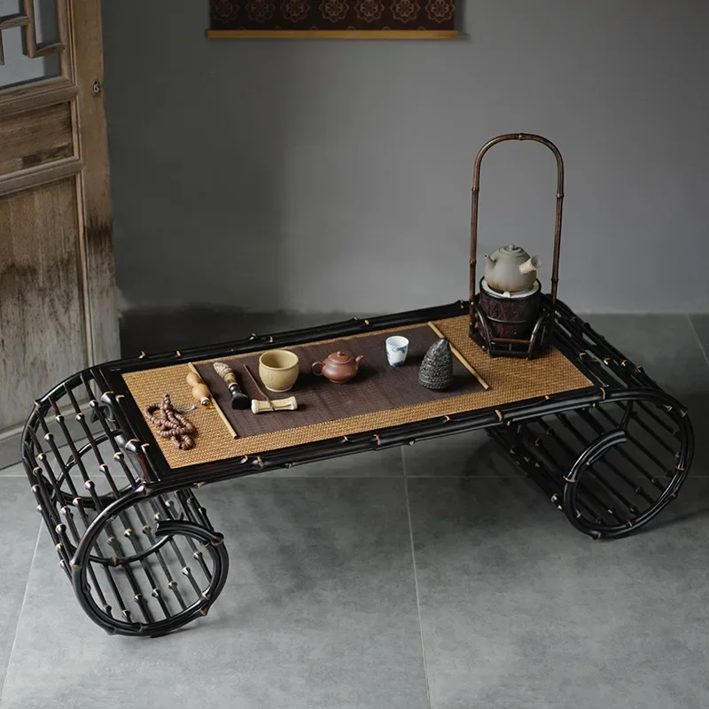 Bamboo tea table, Chinese floor table, coffee , tatami  small low table, antique bay window