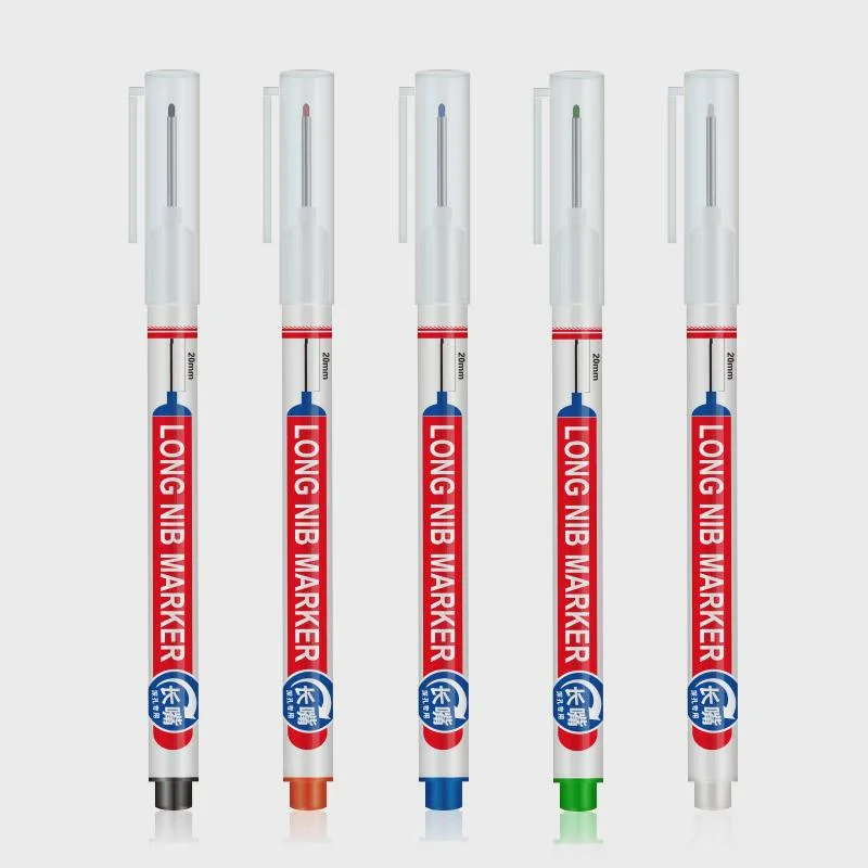 4 unids/set marcadores de punta larga de agujero profundo impermeables de 20mm-idales para Metal, decoración de carpintería de baño, perforación multiusos