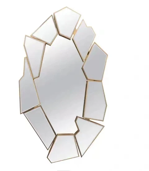 %*c 68.5X120X9cm Modern Gold Ornate Design Mirror Plated Mirror Color Stainless Steel Framed Fashion Wall Decor 3d Mirrors~