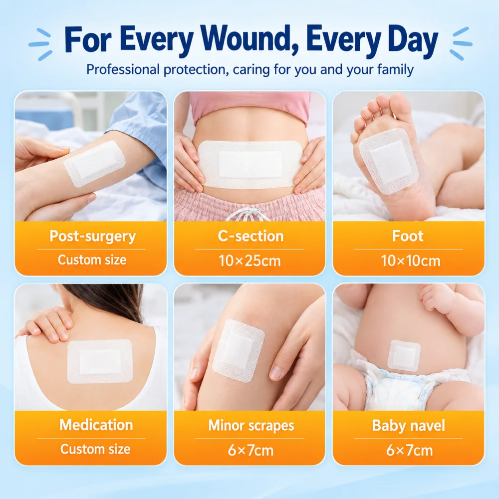 Aseptic Adhesive Wound Dressing Independently Packaged Disposable Wound Care Patch,Suitable for family Travel Emergency Treatmen