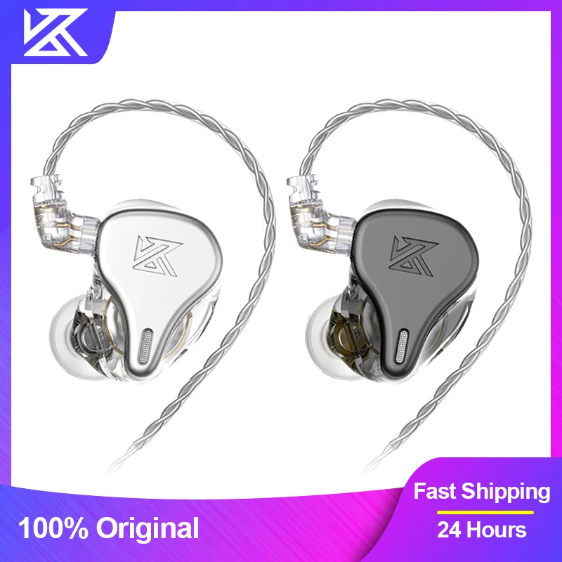 KZ DQ6 3DD ديناميكية محرك وحدة في الأذن سماعات HiFi DJ الموسيقى سماعة رياضية مع 2PIN الفضة مطلي كابل سماعات أذن بأسلاك