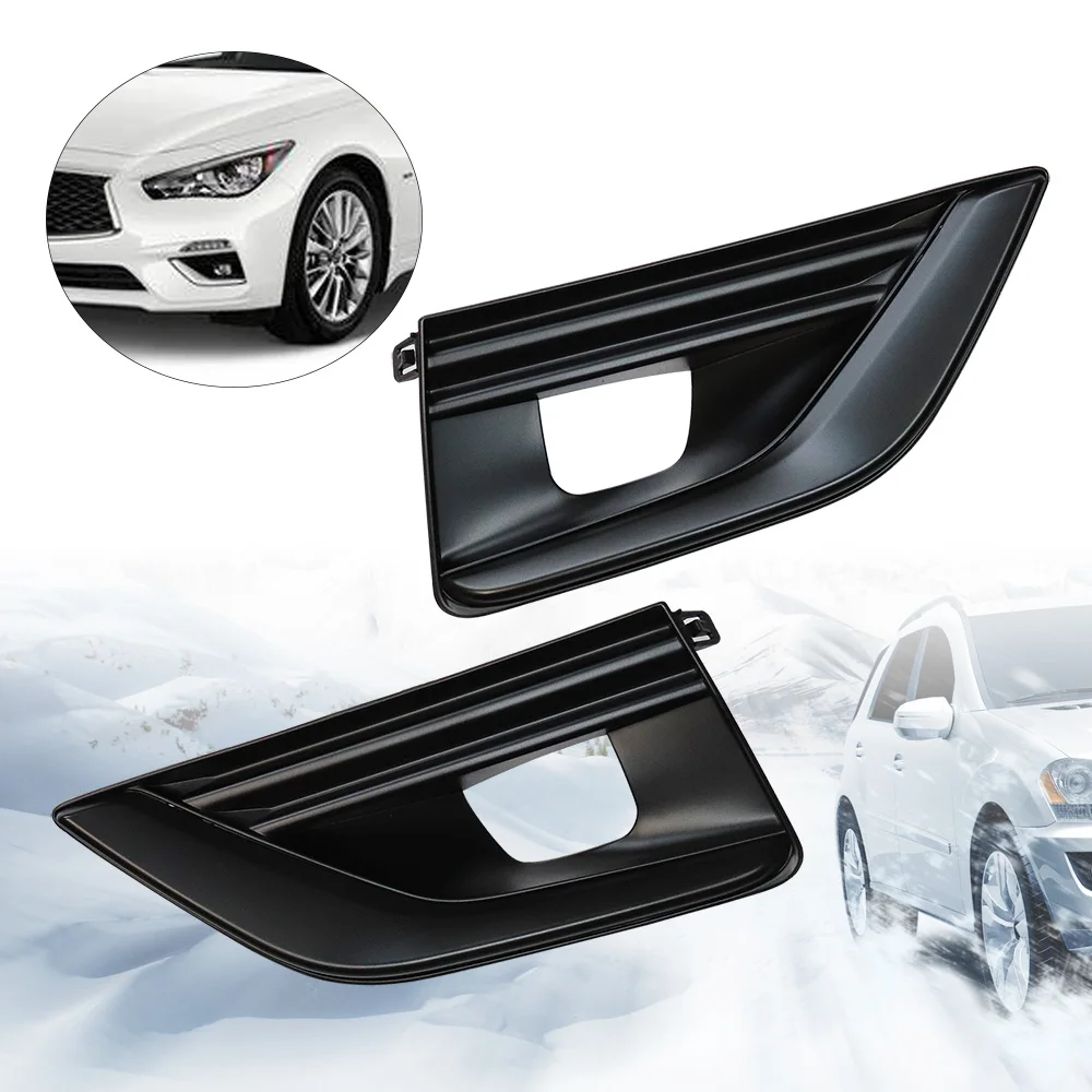 Fog Light Covers Bezels Pure Style Left Right Side For 2018-2020 Infiniti Q50