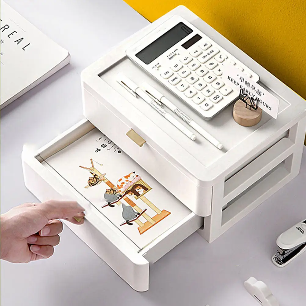

1Pcs Tabletop Drawer Style Makeup Storage Box High-Quality PP Plastic Multi-Purpose Organizing Container for Cosmetics Jewelry