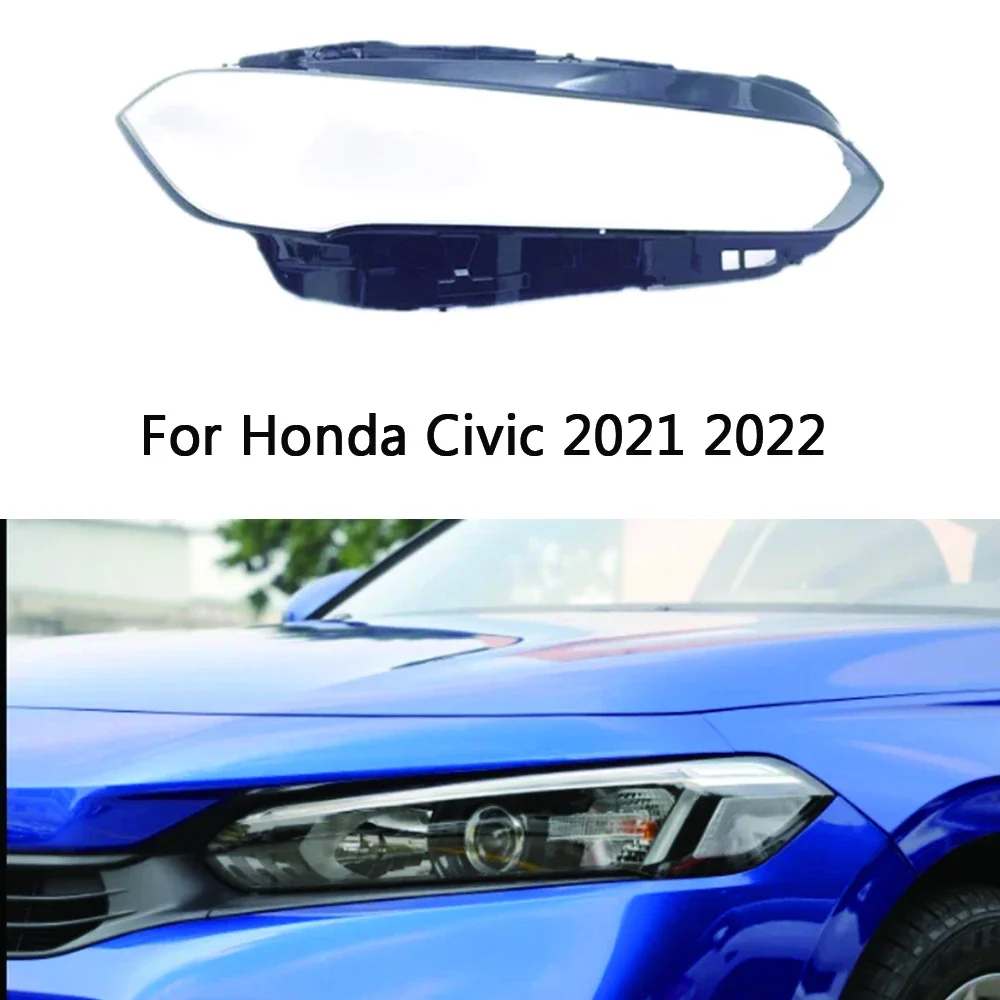 

For Honda Civic 2021 2022 Car Headlight Lens Plastic Headlamp Cover Transparent Lampshades Shell Replace The Original Glass