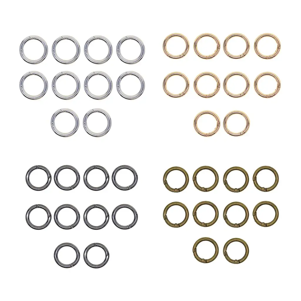 Alloy Spring Buckle Ring Round Spring Clip Keychain Snap Hook Carabiner Key Ring Accessories for DIY Craft Bags Home and Factory