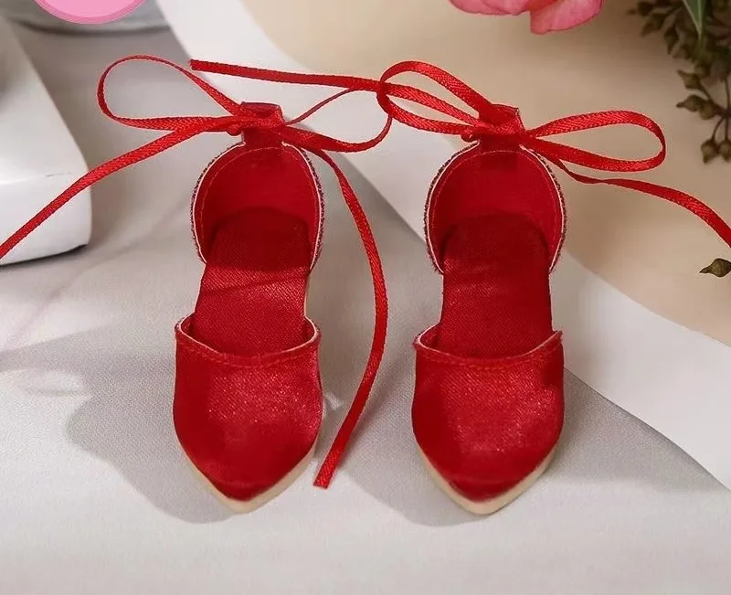 1/4 bjd doll shoes fashion versatile shoes SD doll high heels ,45 cm female red doll leather shoes accessories 1 pair