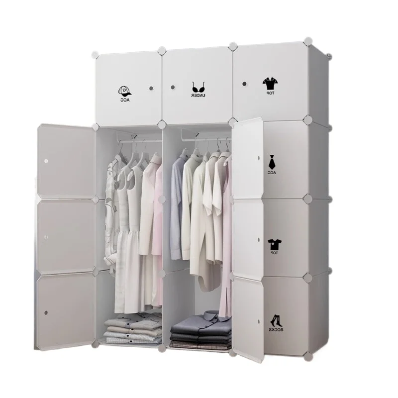 Furniture Bedroom Cupboard Wardrobe Minimalist Storage Display Clothes Partitions Wardrobe Modular Plastic Organizer Armario