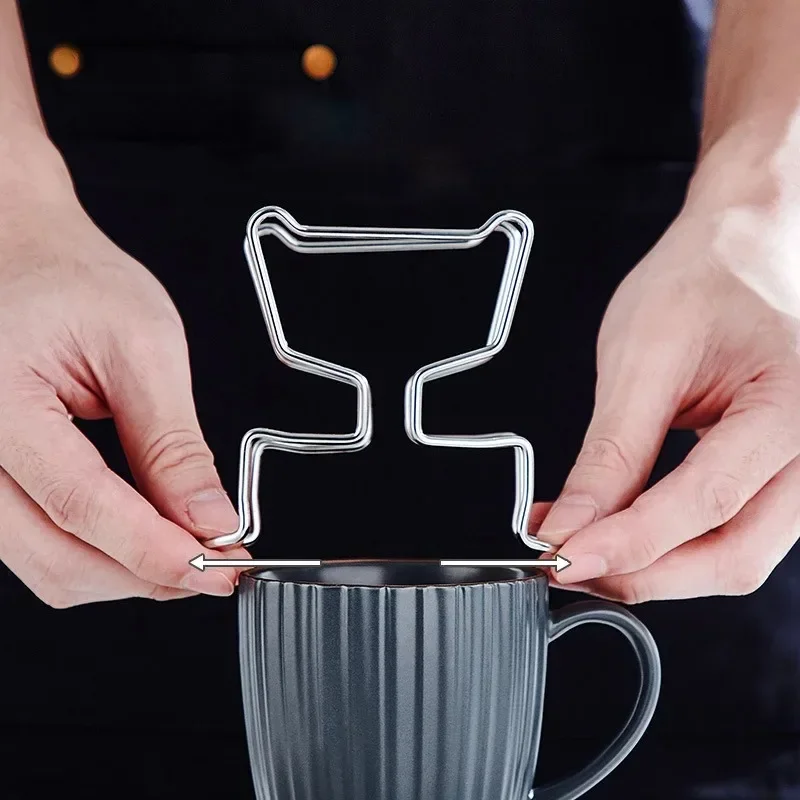Portable Hanging Ear Coffee Holder Stainless Steel Filter Bag Holder Hand Brew Coffee Filter Paper Drain Holder Barista Tool