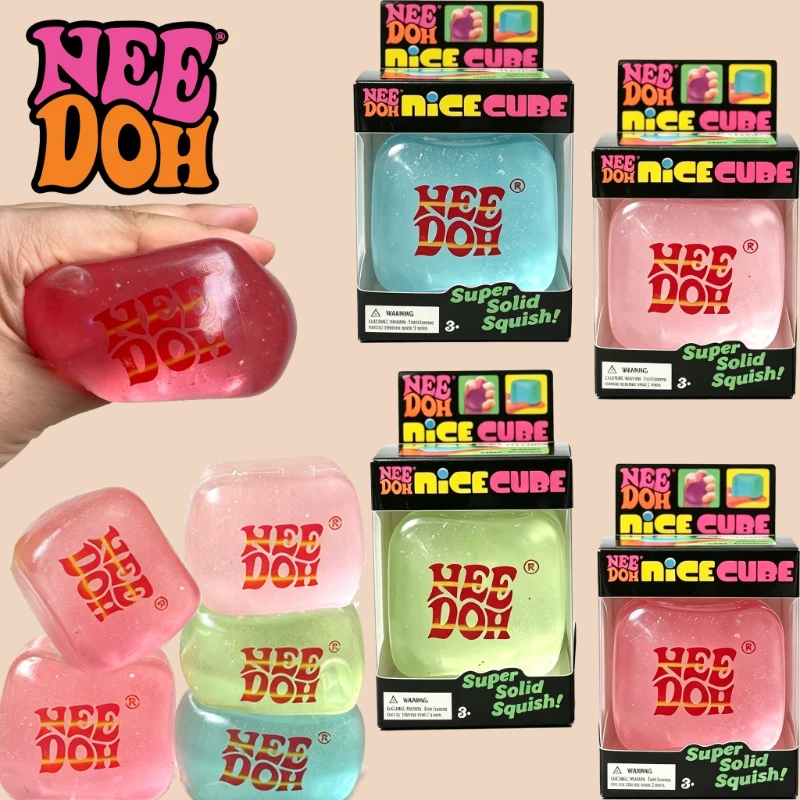 Nice Ice Cube Glow in The Dark Squishy Toy Safe Non-toxic Maltose Knead Stretch Relief Pressure Heal Relax Leisure Gift