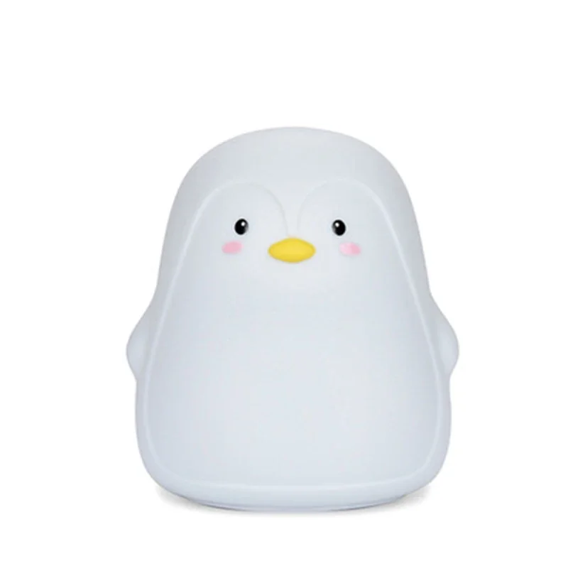 Penguin Silicone Night Light LED Pat Switch Children Gift Bedside Bedroom Infant Care USB Rechargeable Batteries Eye Protect