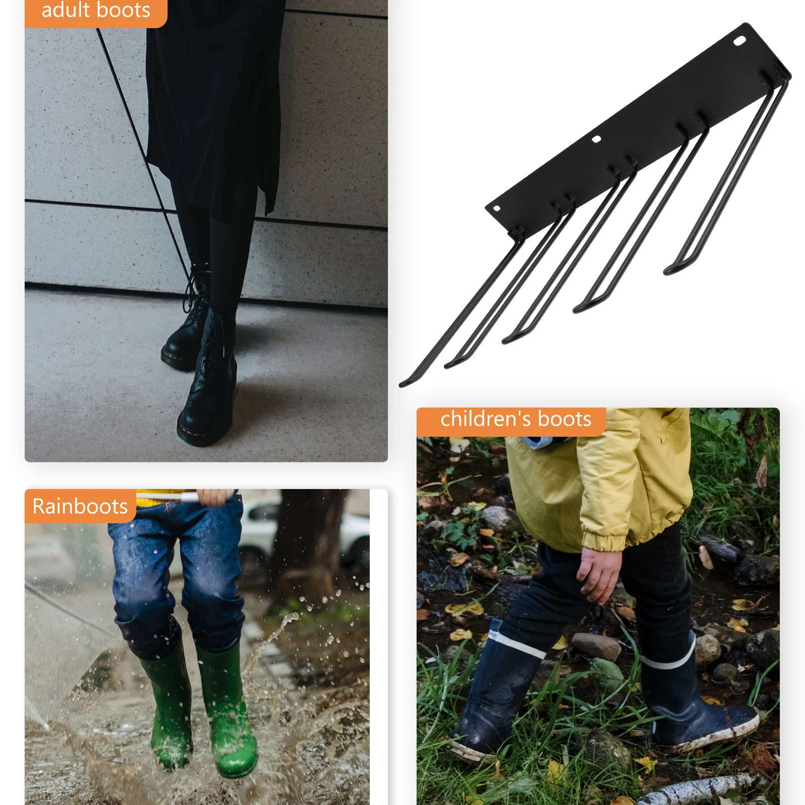 

Metal Boot Rack Wall Mounted Organizer for Space Saving and Easy Access Boot Hangers Wall Mounted Drying Rack