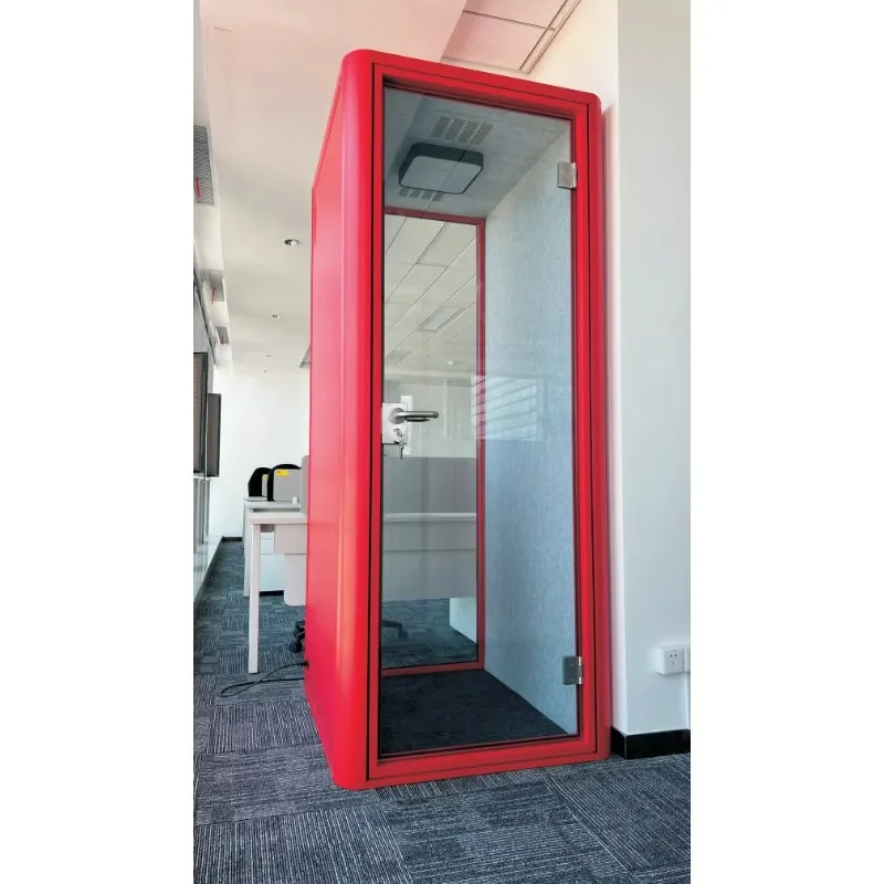 Modern Indoor Double Communication Cabin Soundproof Booth 32dB Soundproof Modular Freestanding for Warehouse Video Conference