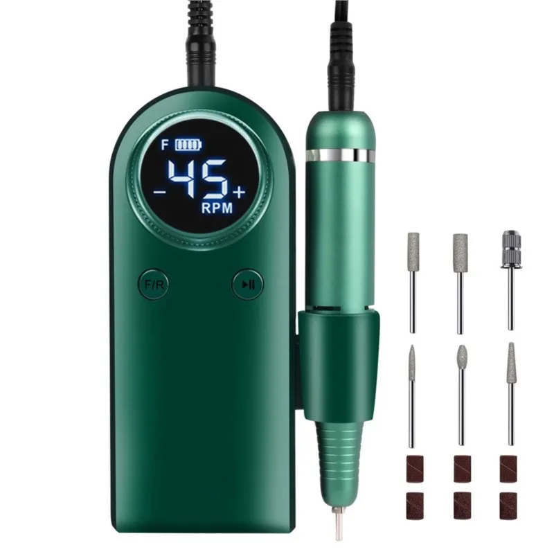 45000 RPM Elektrische Nagelboormachine Oplaadbare Nagelvijler voor Acryl Nagel Gel Nagels Manicure Pedicure Polijsten Vorm Gereedschap