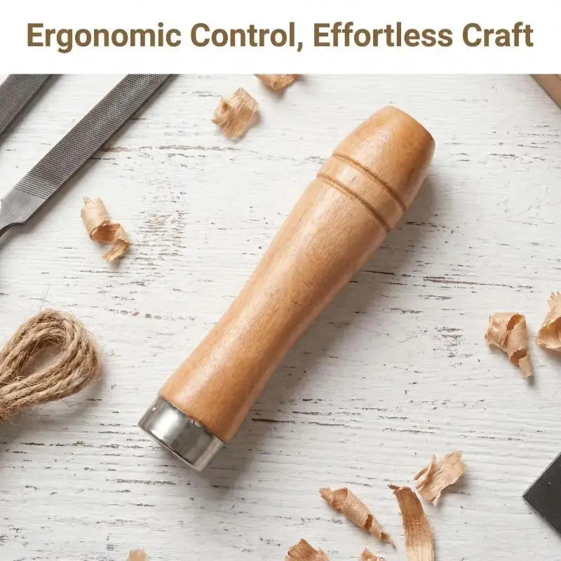 Hot 5pcs Wooden File Handle Replacement Strong Metal Collar For File Craft Tool 9cm Wood Rasp Woodworking Polishing Rust-Proof