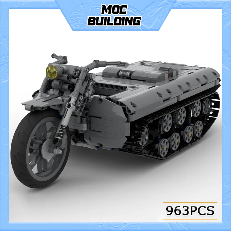 963pcs MOC Electric Chain Bike Building Block Motorbike Bricks Model With Motor Technology Series for Collect