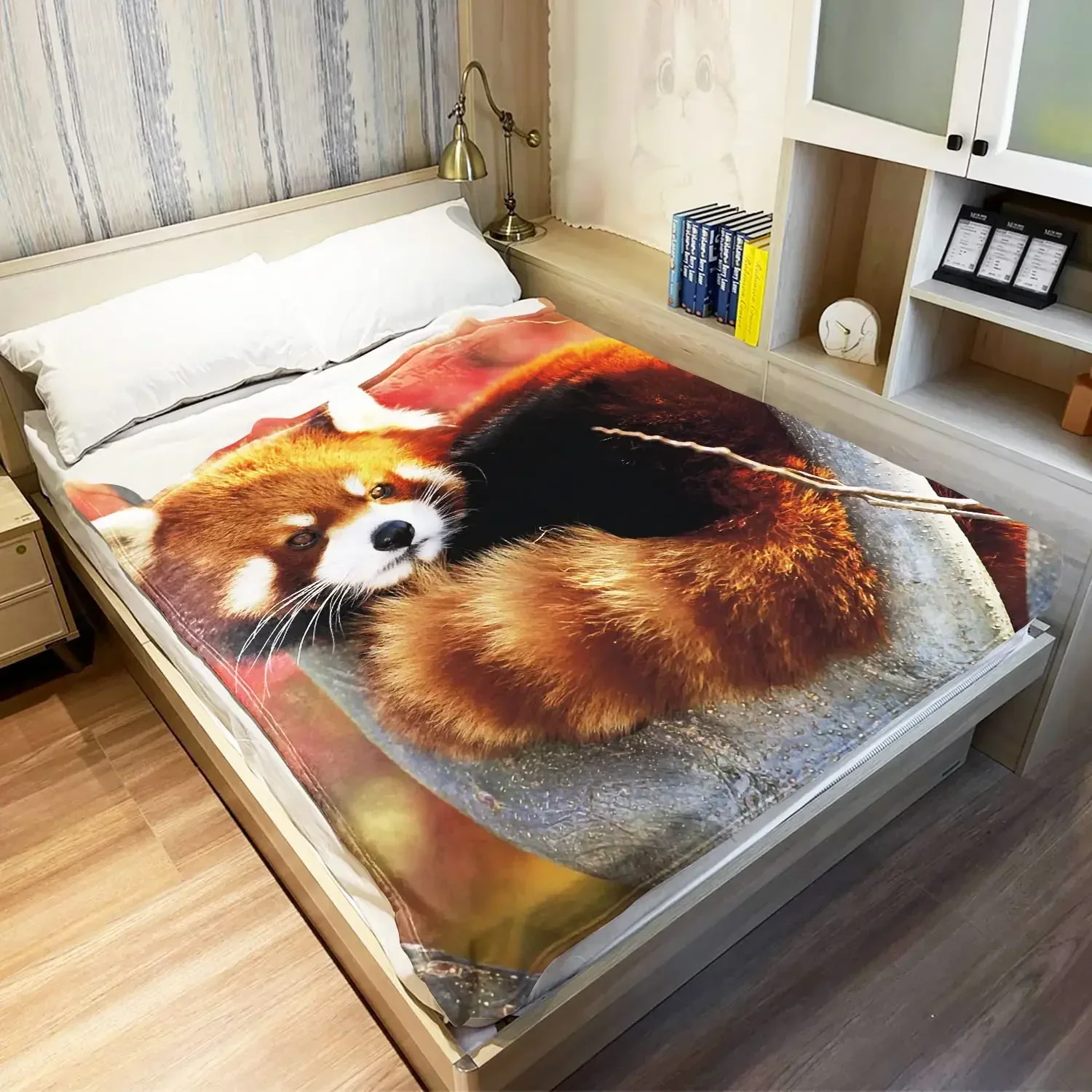 Red Panda Blanket Warm Cozy Red Panda Flannel Throw Blanket for Bed Sofa Travel Living Room for Teen Adult,Red Panda Lover Gifts