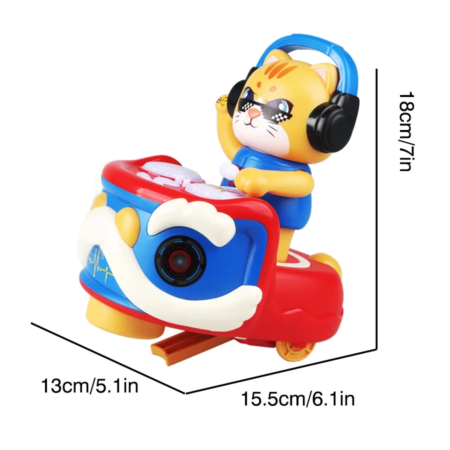 صوت رائع وأرجوحة خفيفة قرص كهربائي يصنع DJ Cat قيادة عالمية مناسبة لهدايا الأطفال في الهالوين وعيد الميلاد