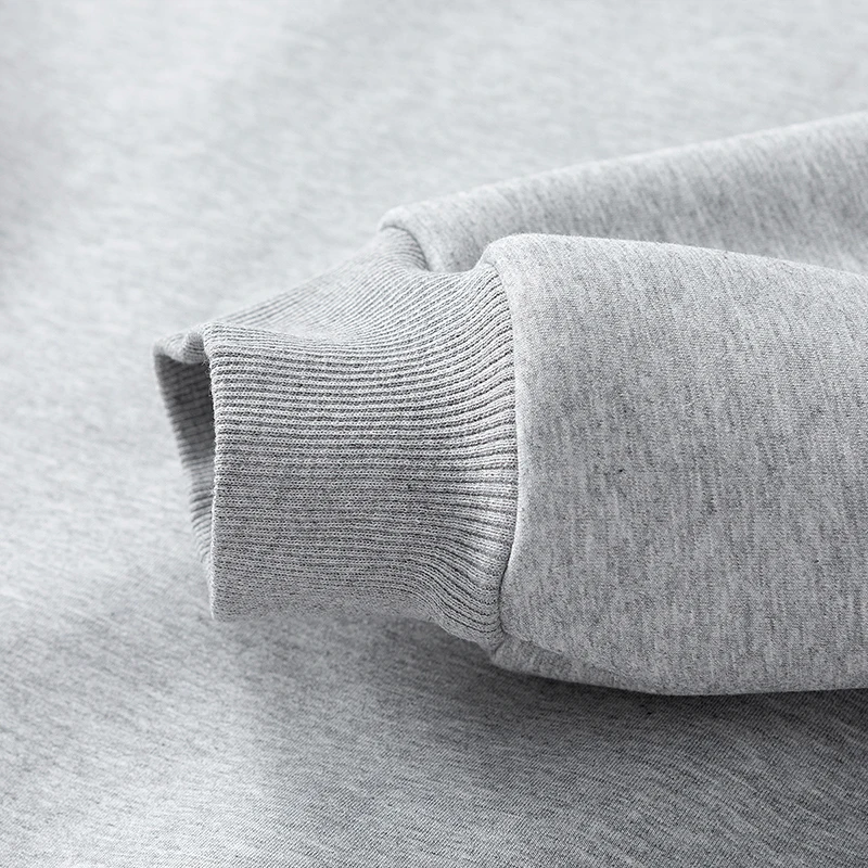 Spring Autumn Trendy Hoodie Simple and Fashionable New Style Loose Pullover Round-neck Top Long-sleeved Men Innerwear Base Layer