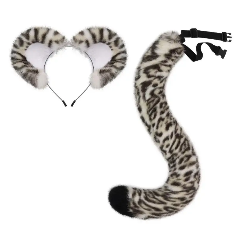 39BD Adult Snow Animal Party Accessories with Plush Texture Halloween Headband