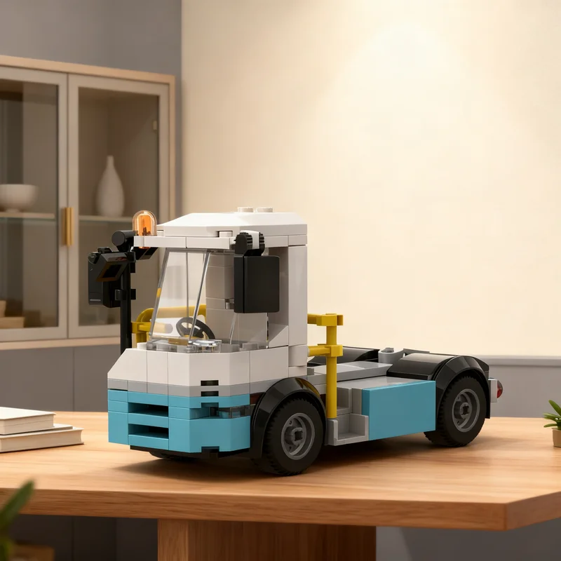 153pcs MOC Electric Terminal Tractor City Cargo Model Building Blocks Toy Architecture Christmas Gift Birthday Display Creative