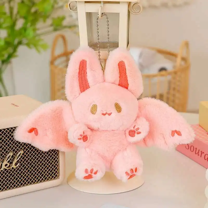 15cm Bat Plush Pendant Cute Flying Rabbit Plush Toy White,Pink,Purple Bat Rabbit Plush Keychain Backpack Decor Kid Best Gift