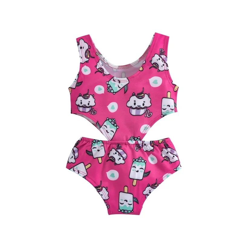 Yiiciovy Little Girl's Lovely Cartoon Print Swimsuit Bikini Ice Cream Swimwear Swimming Suit Summer Kid's Beach Bathing Suit