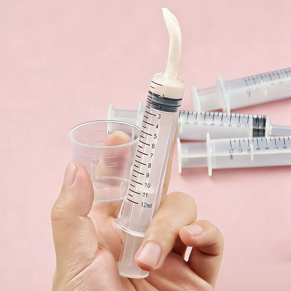 4 قطع من محاقن توزيع العينات السائلة لتوزيع السائل وغسول العطور للسفر مع علامات مقياس