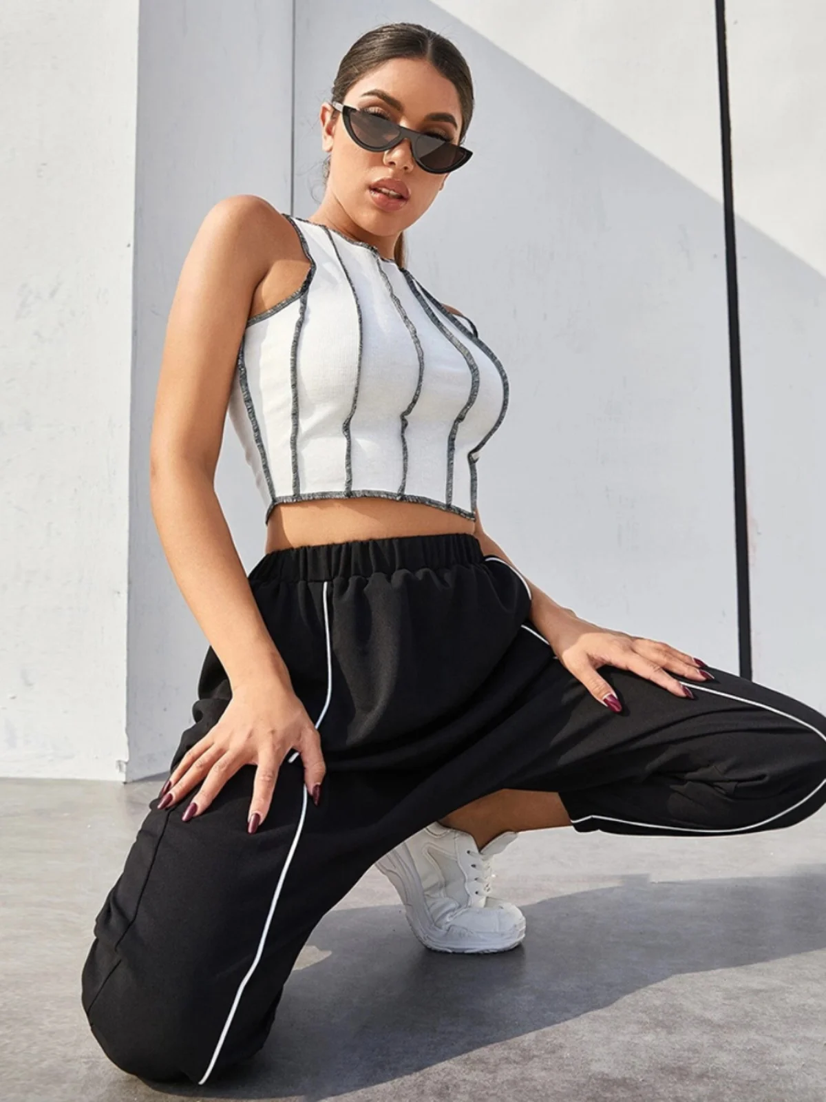 Gilet rond Ne Street pour femmes, t-shirt décontracté en Fiber de Polyester, ort Sve irt Dr Summer Faion, 2024