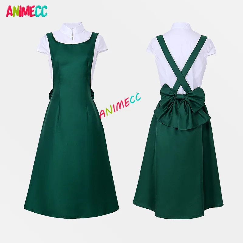 ANIMECC IN STOCK S-3XL Uzumaki Kushina Cosplay Costume Wig  Anime Green Long Dress Uniform Halloween Carnival Outfits for Women