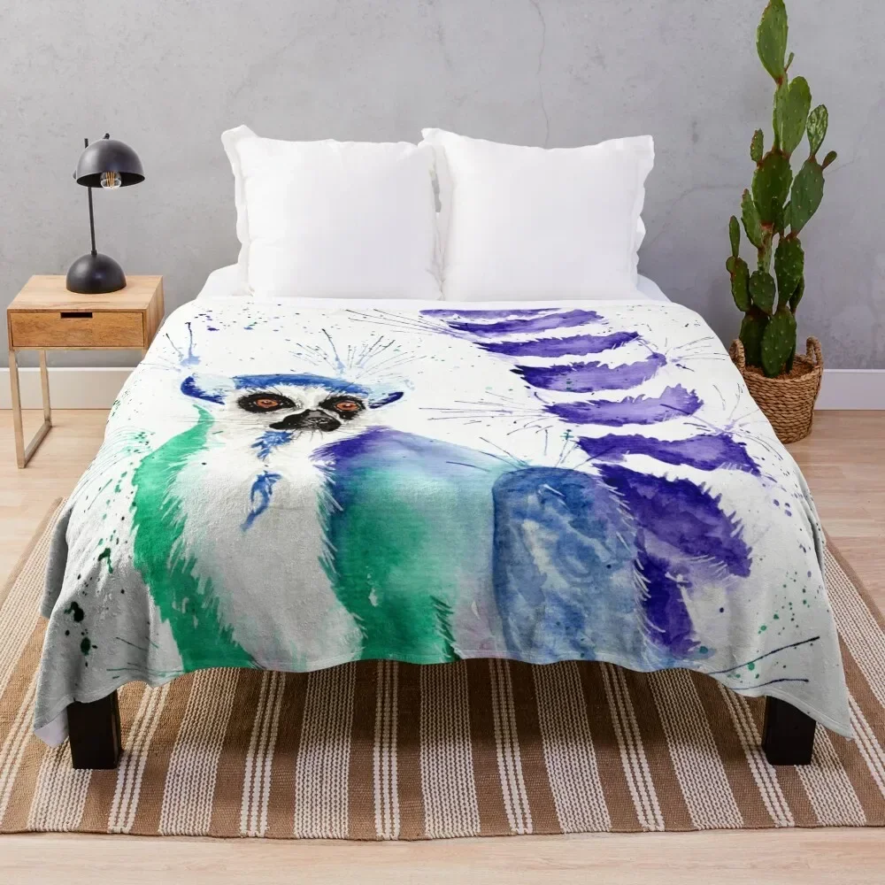 

Cute quirky colourful sassy ring tailed Lemur Throw Blanket Giant Sofa valentine gift ideas Vintage warm for winter Blankets
