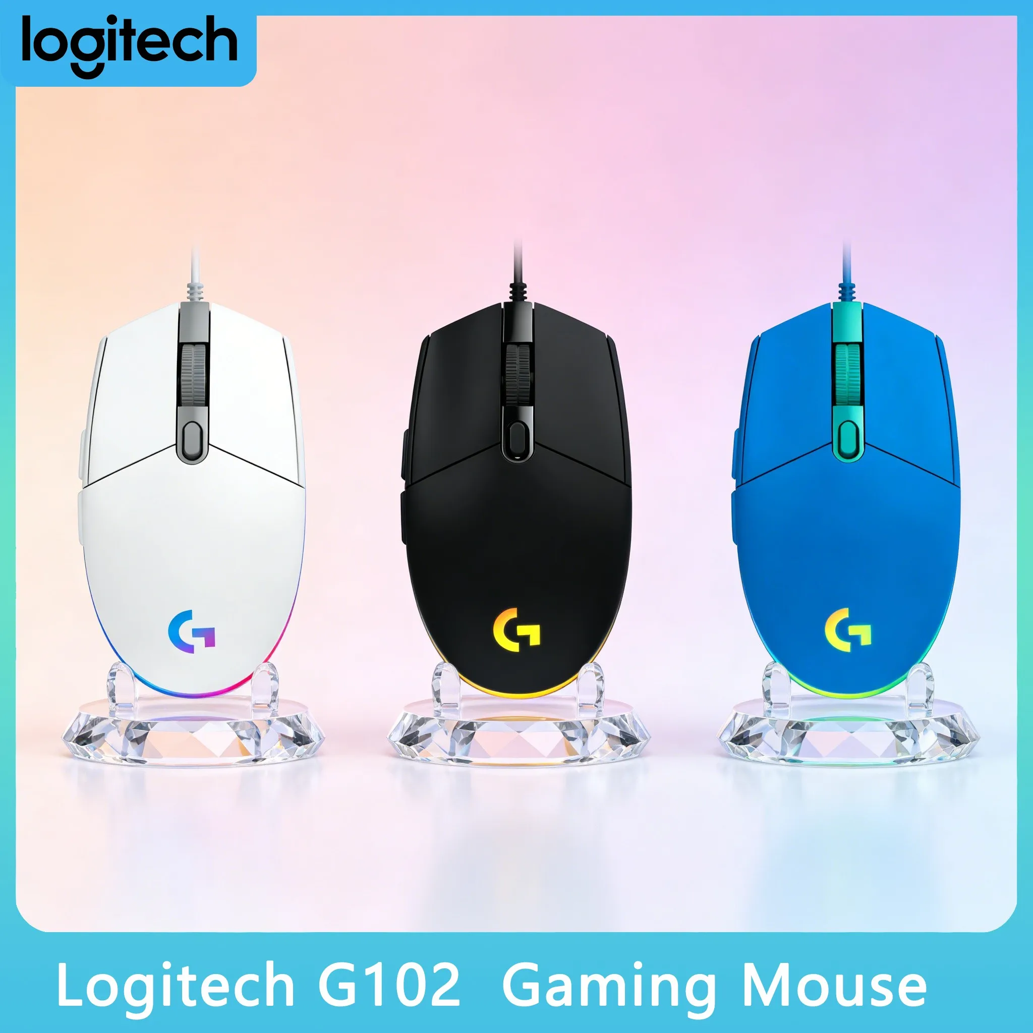 

Игровая мышь G102 2-го поколения, проводная, со встроенной памятью, комфортная, для длительного использования