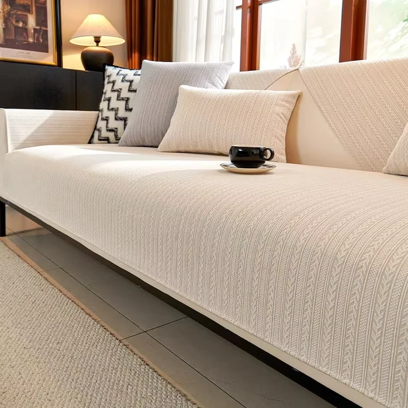 

Chenille Sofa Seat Cover Nordic Solid Color Sofa Slipcover Anti-cat Scratches Universal Couch Towel Couch Protector fundas sofa