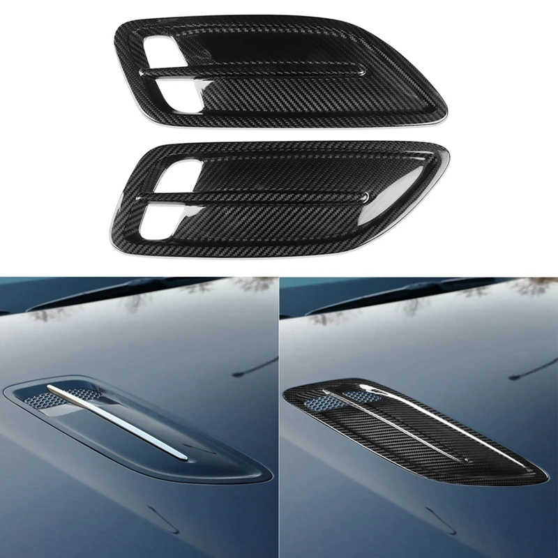 Carbon Fiber For Kia Stinger GT 2018-2024 Engine Air Flow Intake Hood Scoop Turbo Bonnet Vent Cover Trim Accessories