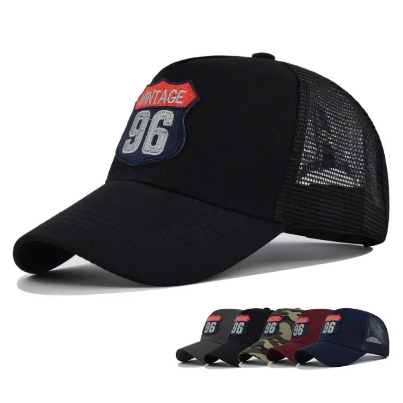 2025 Outdoors New Mesh Breathable Personality Sticker Embroidery Women's BaseballCap Mesh Hat Men's Spring Outdoor Sunscreen Cap