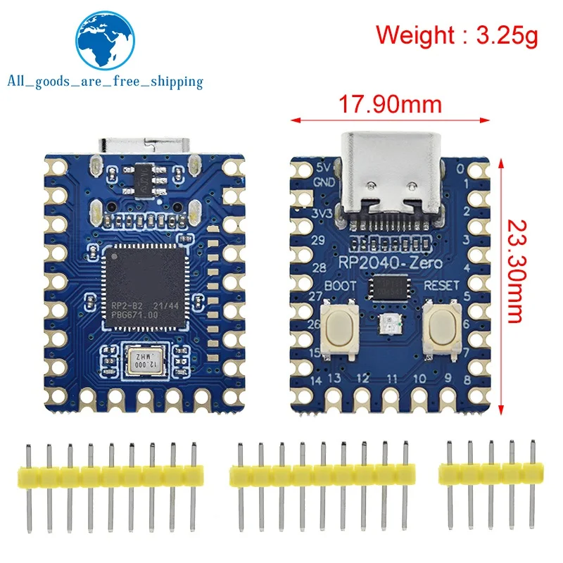 1/2/5PCS RP2040-Zero RP2040 For Raspberry Pi Microcontroller PICO Development Board  Dual-core Cortex M0+ Processor 2MB Flash